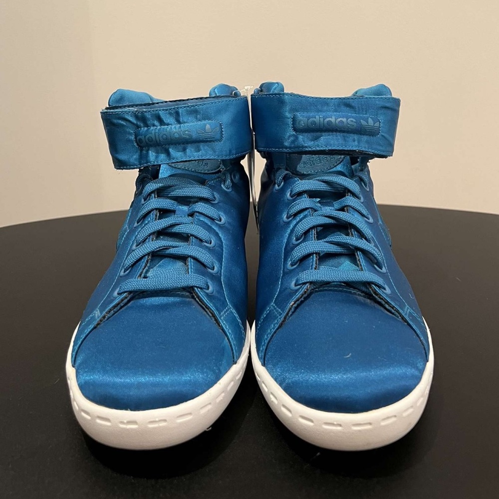 Adidas Originals - Stan Smith Trefoil Mid Women blue satin size 8 - NWT
